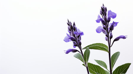 Photo of beautiful Salvia flower isolated on white backgroundの素材