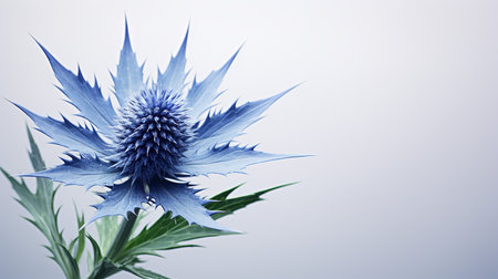 Photo of beautiful Sea Holly flower isolated on white backgroundの素材