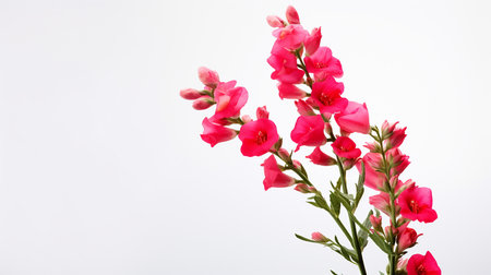 Photo of beautiful Snapdragon flower isolated on white backgroundの素材