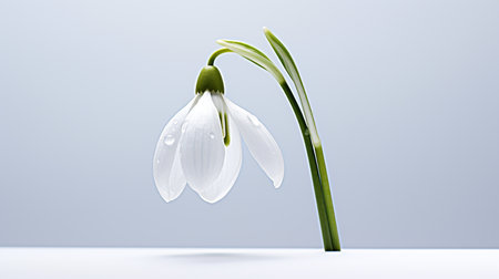 Photo of beautiful Snowdrop flower isolated on white backgroundの素材