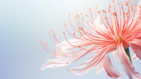 Photo of beautiful Spider Lily flower isolated on white backgroundの素材
