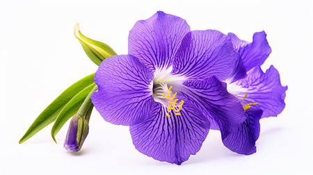 Photo of beautiful Spiderwort flower isolated on white backgroundの素材