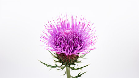 Photo of beautiful Thistle flower isolated on white backgroundの素材