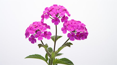 Photo of beautiful Verbena flower isolated on white backgroundの素材