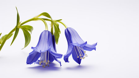 Photo of beautiful Virginia Bluebell flower isolated on white backgroundの素材