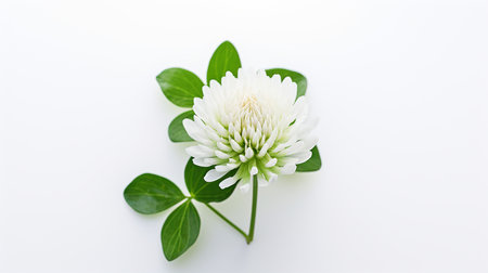 Photo of beautiful White Clover flower isolated on white backgroundの素材