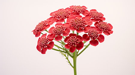 Photo of beautiful Yarrow flower isolated on white backgroundの素材