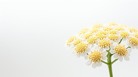 Photo of beautiful Yarrow flower isolated on white backgroundの素材