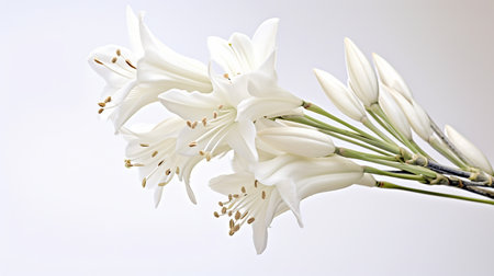 Photo of beautiful Yucca flower isolated on white backgroundの素材