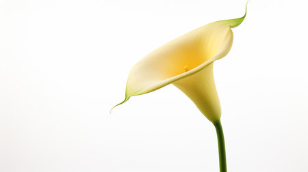 Photo of beautiful Zantedeschia Calla flower isolated on white backgroundの素材