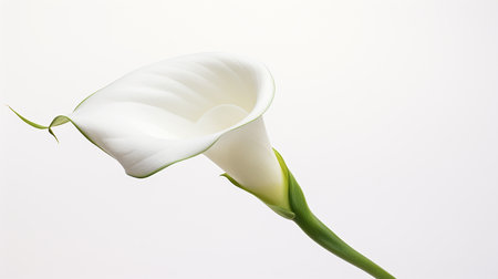 Photo of beautiful Zantedeschia Calla flower isolated on white backgroundの素材