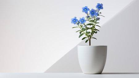 Photo of Jacobs Ladder flower in pot isolated on white backgroundの素材