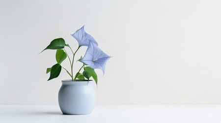 Photo of Moonflower in pot isolated on white backgroundの素材