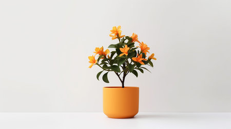 Photo of Stock flower in pot isolated on white backgroundの素材