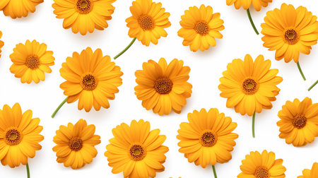 Calendula flower patterned backgroundの素材