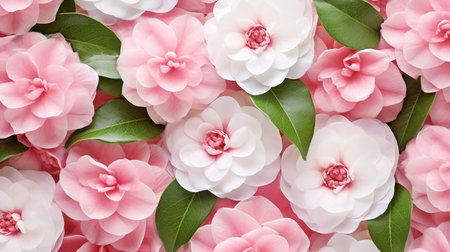 Camellia flower patterned backgroundの素材