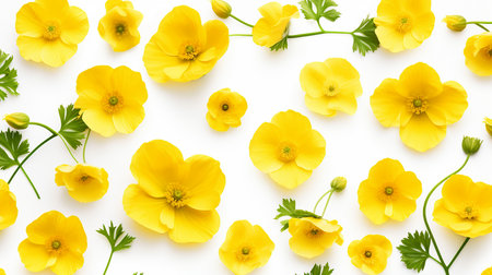 Buttercup flower flower patterned backgroundの素材