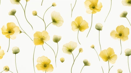 Buttercup flower flower patterned backgroundの素材