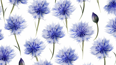 Cornflower flower patterned backgroundの素材
