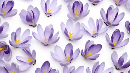 Crocus flower patterned backgroundの素材