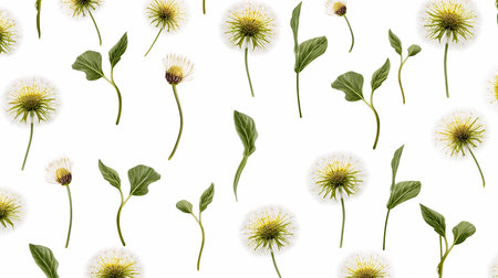 Dandelion flower patterned backgroundの素材
