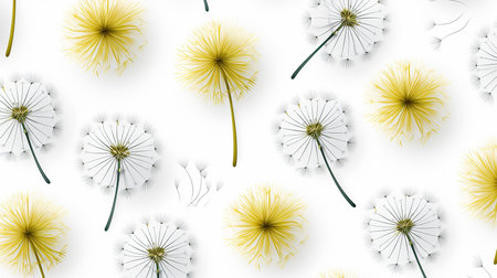 Dandelion flower patterned backgroundの素材