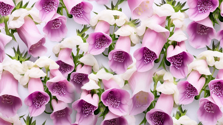 Foxglove flower patterned backgroundの素材