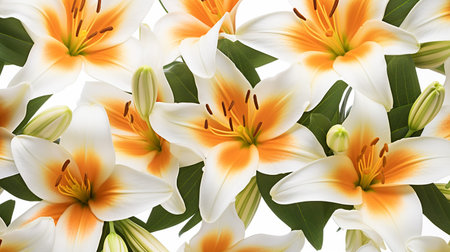 Lily flower patterned backgroundの素材