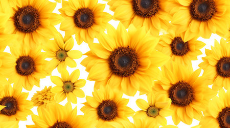 Sunflower flower patterned backgroundの素材