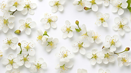 Hawthorn flower patterned backgroundの素材