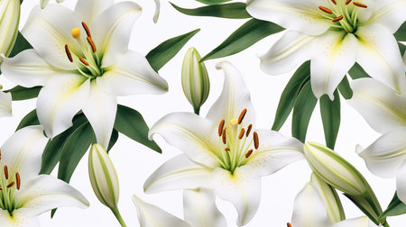 Lily flower patterned backgroundの素材