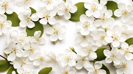 Hawthorn flower patterned backgroundの素材