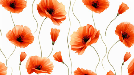 Poppy flower patterned backgroundの素材