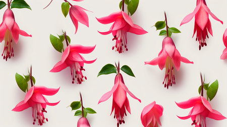 Fuchsia flower patterned backgroundの素材