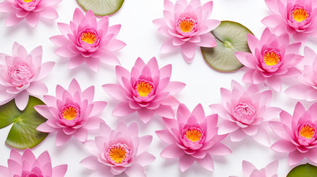 Water Lily flower patterned backgroundの素材