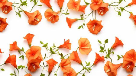 Trumpet flower patterned backgroundの素材