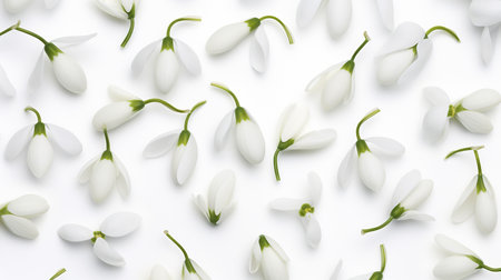 Snowdrop flower patterned backgroundの素材