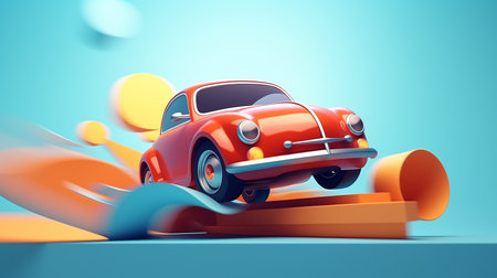 3d miniature of a driving carの素材