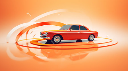 3d miniature of a driving carの素材