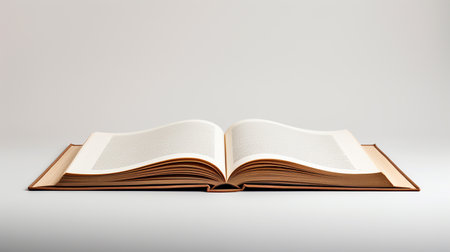 Open book with blank pages on a white background. 3d renderingの素材