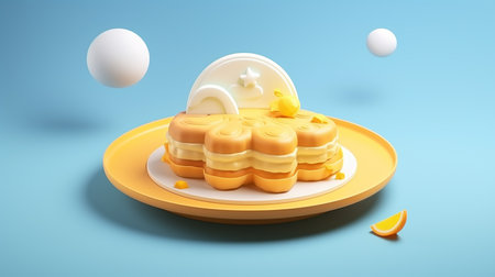 Beautiful 3d design of mooncakeの素材