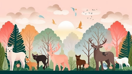 flat design of world animal day posterの素材