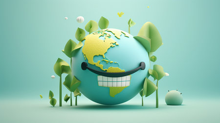 3d illustration of world smile day for poster backgroundの素材