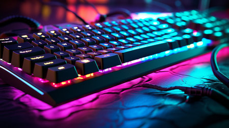 Close-up of gamer keyboardの素材
