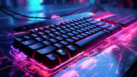 Close-up of gamer keyboardの素材