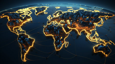 International logistic routes on earthの素材