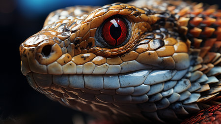 Close-up photo of a Cobra looking in their habitatの素材