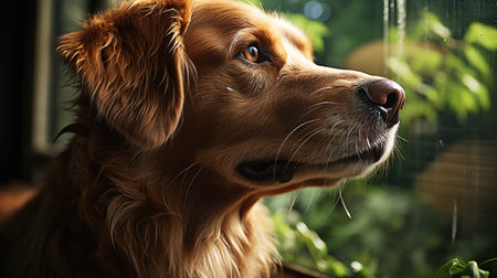 Close-up photo of a Dog looking any directionの素材
