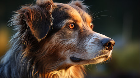 Close-up photo of a Dog looking any directionの素材