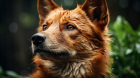 Close-up photo of a Dingo looking any direction on jungleの素材